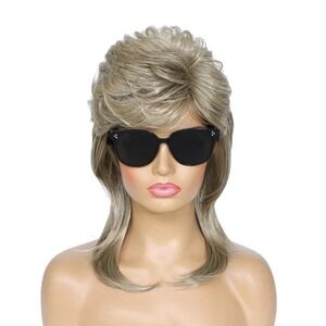 Kavsni - Blonde Mullet Wig (K-2057-4/24) -‎ 80s Costume Cosplay Hair